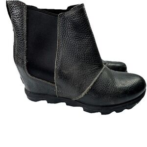 Sorel Joan Of Arctic Wedge II Womens 10 / EU‎ 41 Leather Chelsea Boot Grey